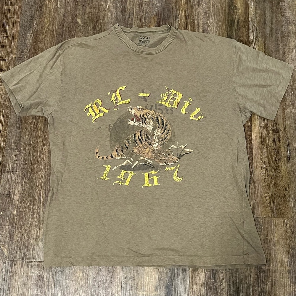 Vintage Polo Ralph Lauren Graphic T-Shirt Men’s S Distressed Military inspired